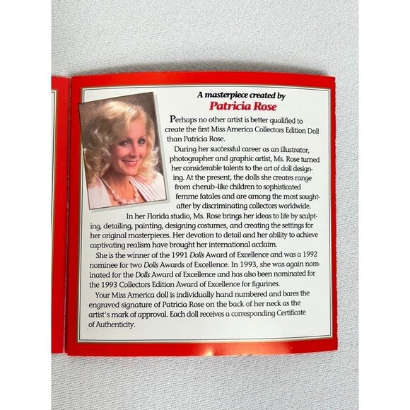 Vintage 1993 Miss America Leanza Cornett 18" Porcelain Doll #393 - New - Picture 7 of 8